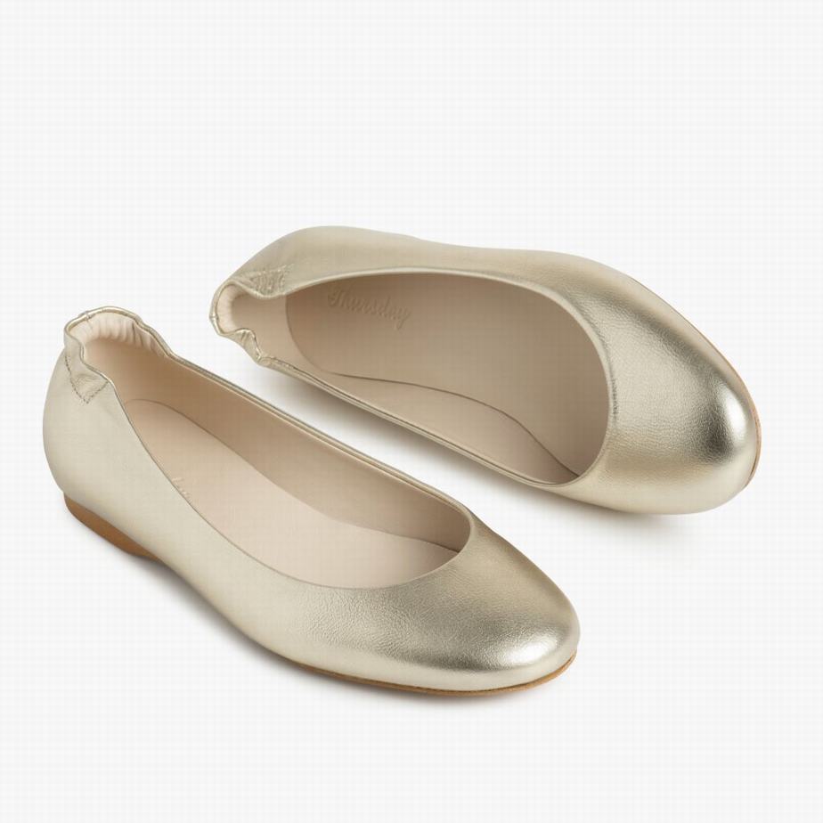 Ballerine Thursday Boots Scrunch Donna Oro | YPO1169ZM