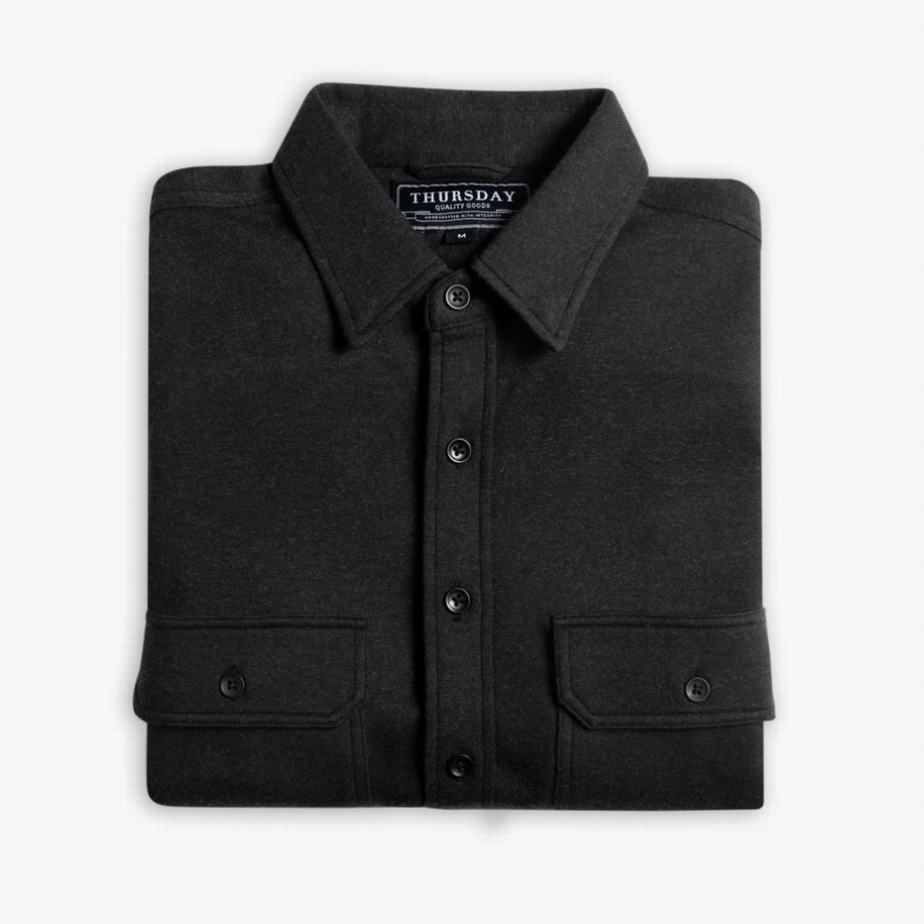 Camicie Thursday Boots Everyday Button-Down Uomo Nere | FKD7030YA