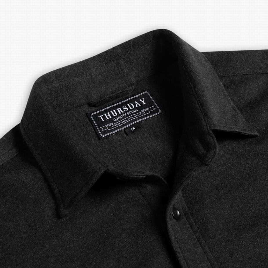 Camicie Thursday Boots Everyday Button-Down Uomo Nere | FKD7030YA