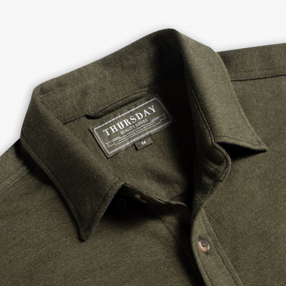 Camicie Thursday Boots Everyday Button-Down Uomo Verde Oliva | VEN6595QW