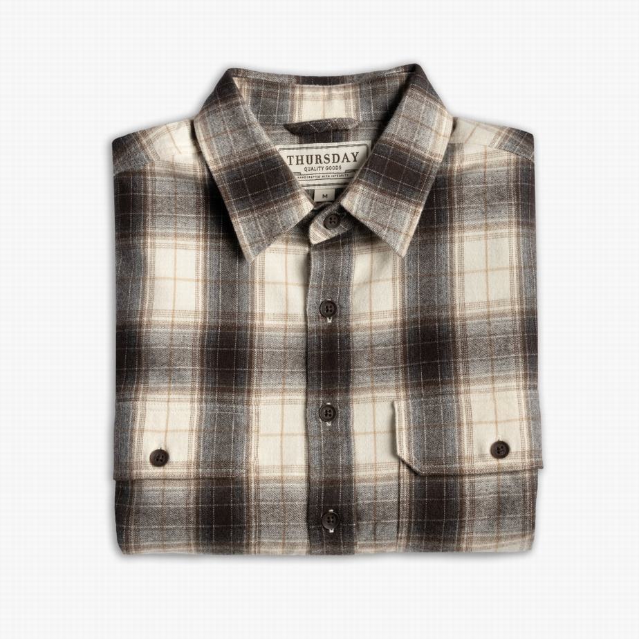 Camicie Thursday Boots Summit Flannel Uomo Nere | UOB7896IF