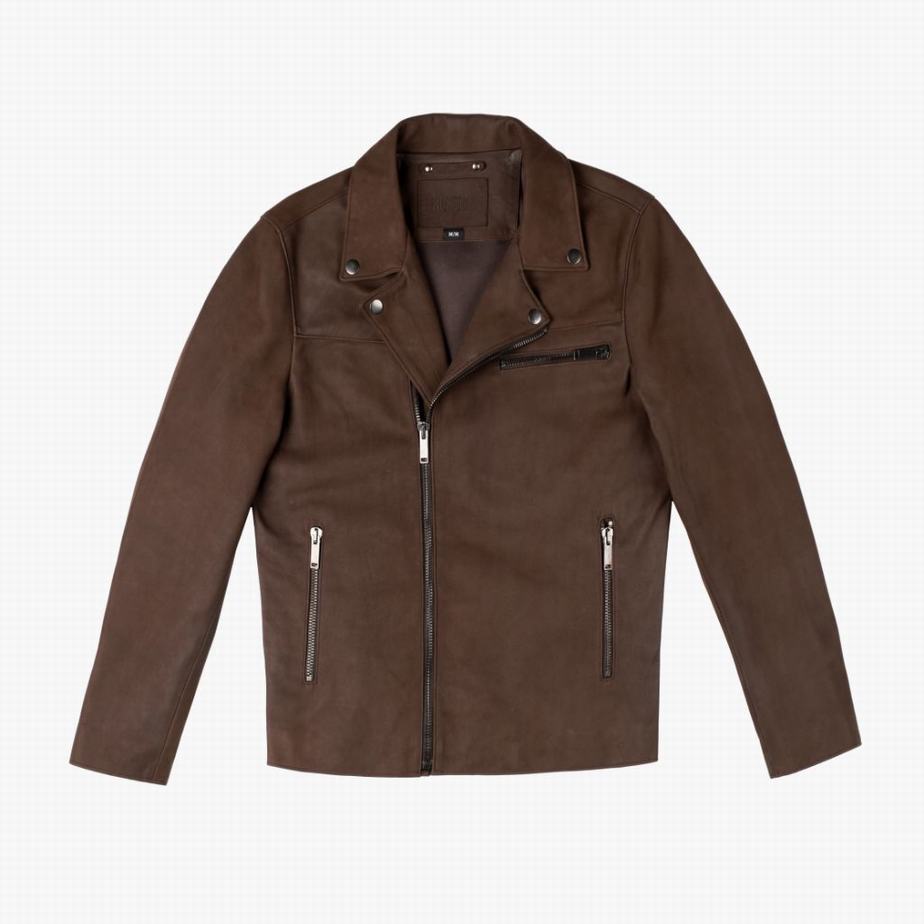 Giacche Thursday Boots Motorcycle Uomo Marroni | HYZ5138ZX