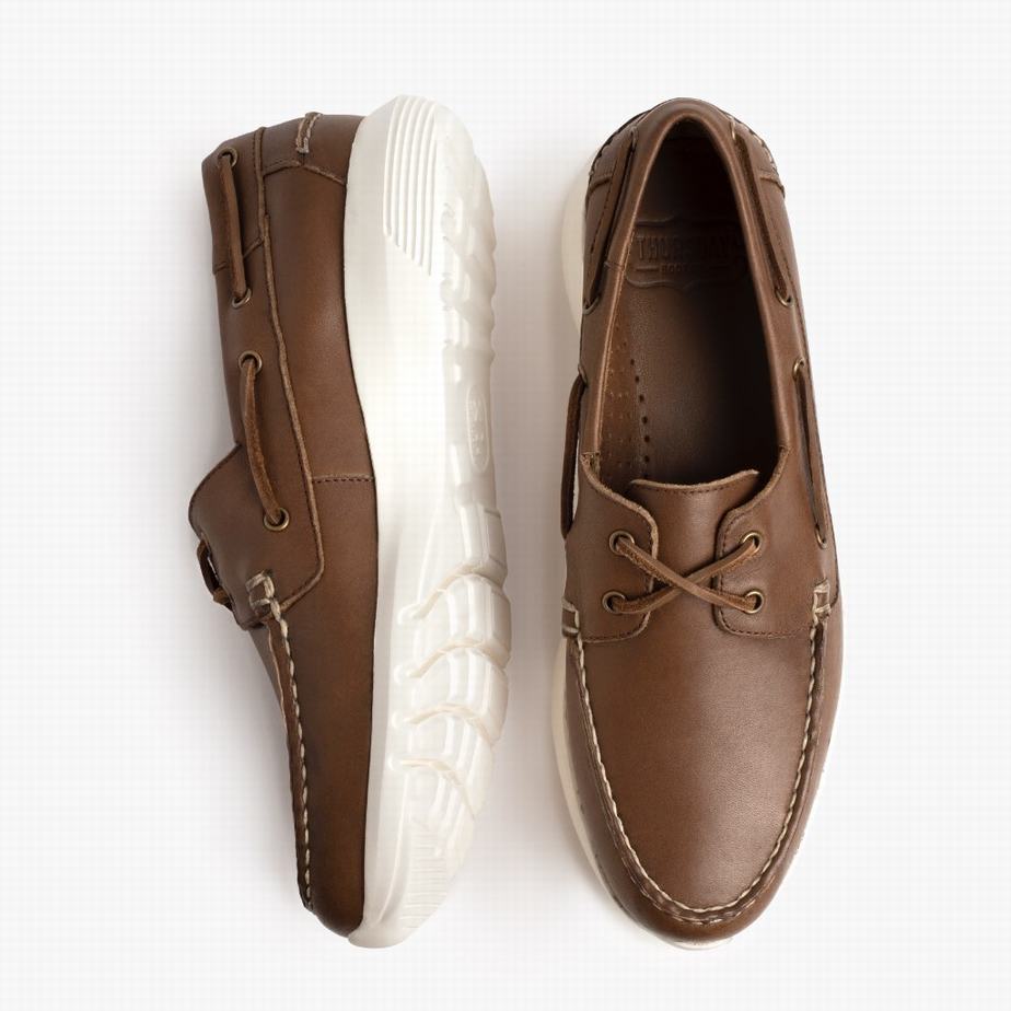 Scarpe Barca Thursday Boots Handsewn Runner Uomo Cioccolato | OJO1764DT