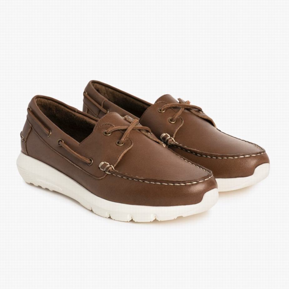 Scarpe Barca Thursday Boots Handsewn Runner Uomo Cioccolato | OJO1764DT