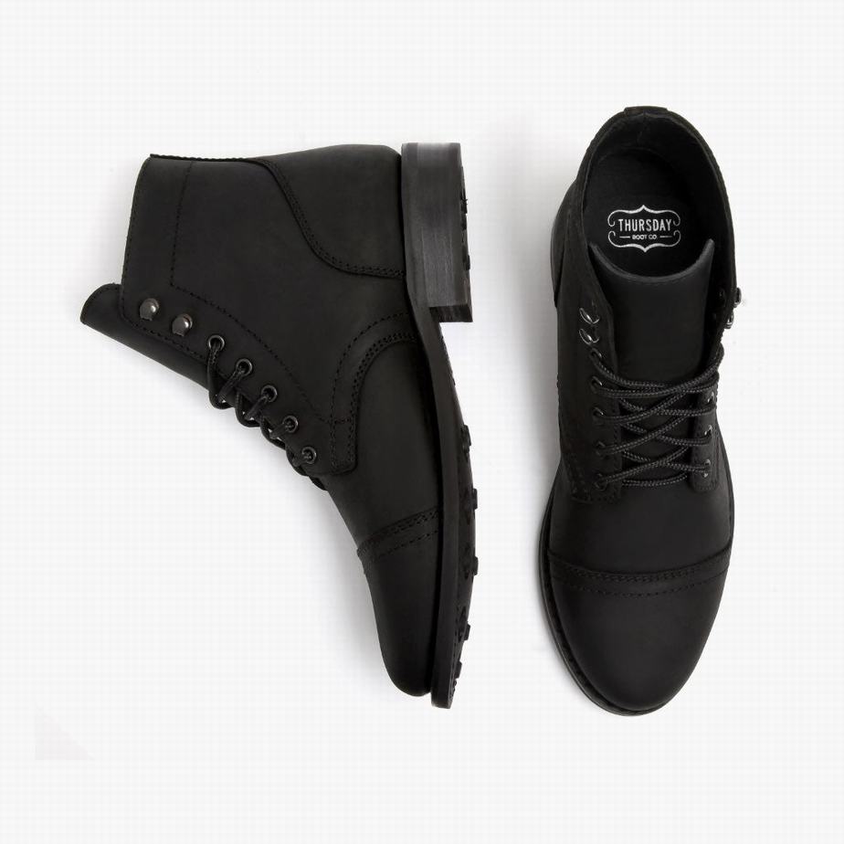 Stivali Stringati Thursday Boots Captain Donna Nere | PYZ4267BY