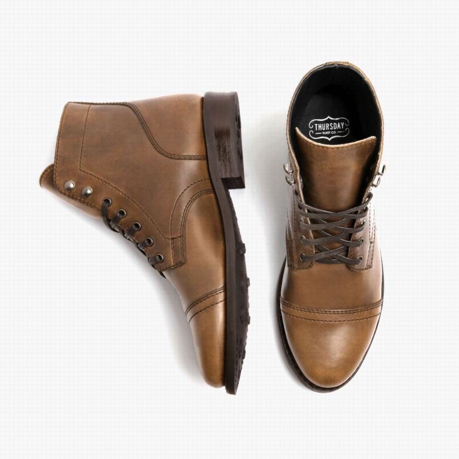 Stivali Stringati Thursday Boots Captain Donna Beige | VSD8778EQ